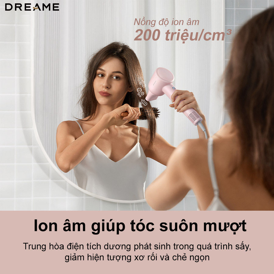 Máy sấy tóc 1600W Dreame Hair Gleam-xám