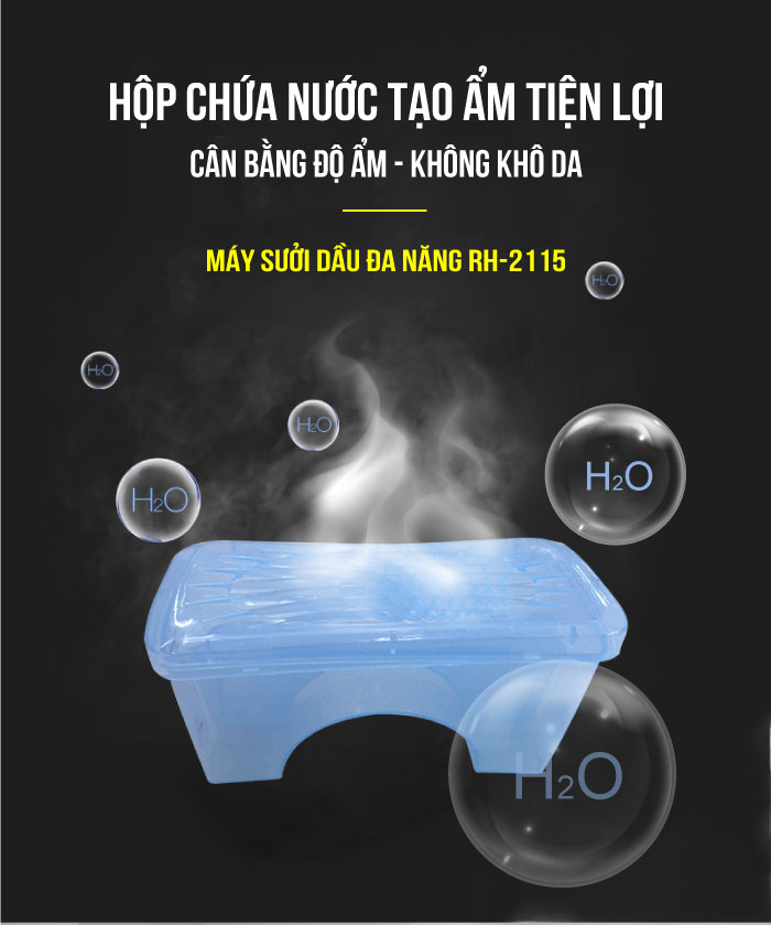 Máy sưởi dầu đa năng 13 thanh Roler RH-2115 (2600W, Có giá phơi và hộp nước tạo ẩm)