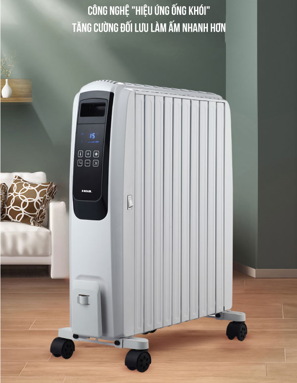 Máy sưởi dầu điện tử 10 thanh Roler RH-2119A (2500W, Điều khiển từ xa)