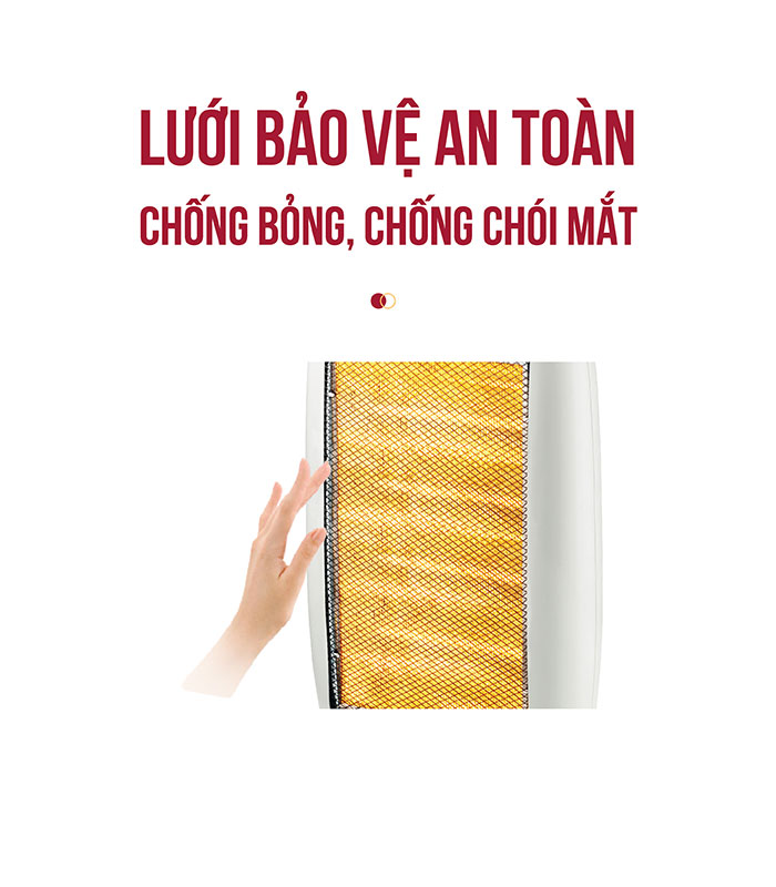 Máy sưởi điện 4 bóng Halogen Roler RH-2113 (1600W)