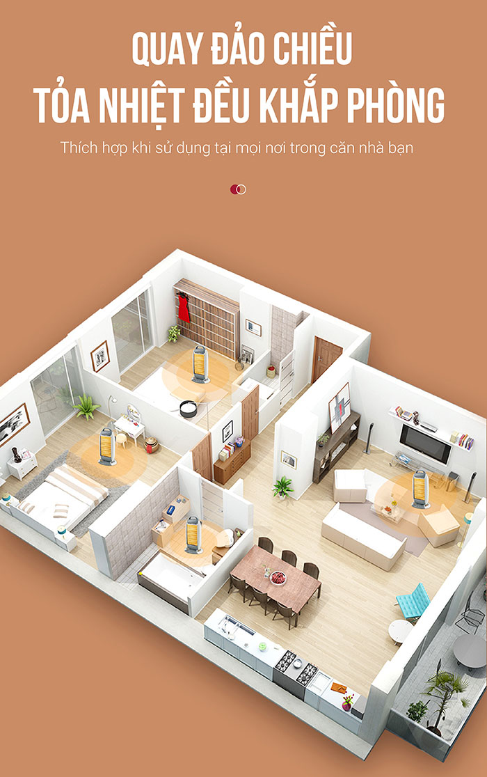 Máy sưởi điện 4 bóng Halogen Roler RH-2113 (1600W)