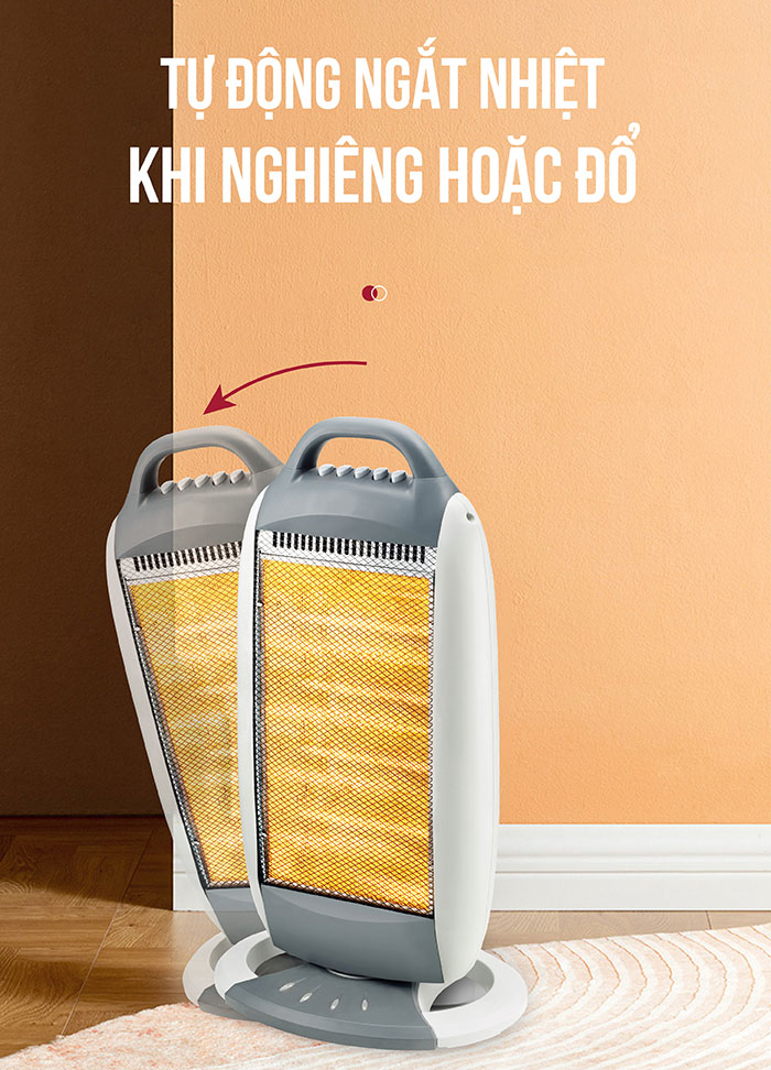 Máy sưởi điện 4 bóng Halogen Roler RH-2113 (1600W)