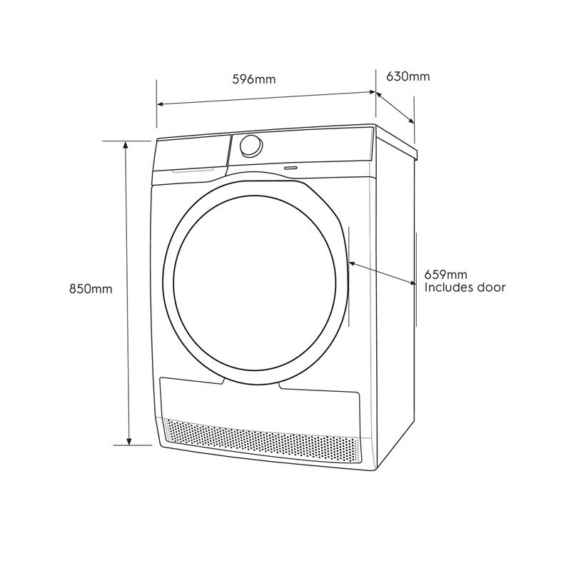 Máy sấy ngưng tụ Electrolux 8Kg EDC804P5WB