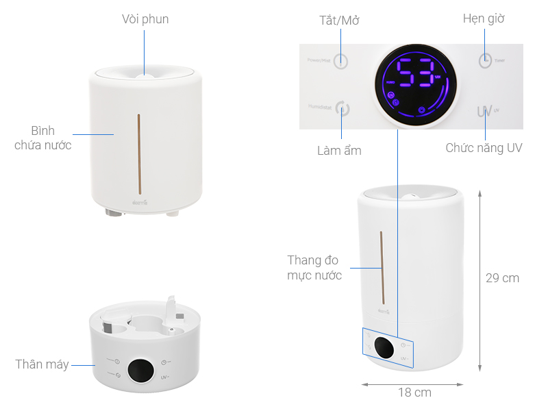 Máy tạo ẩm không khí Deerma F628S