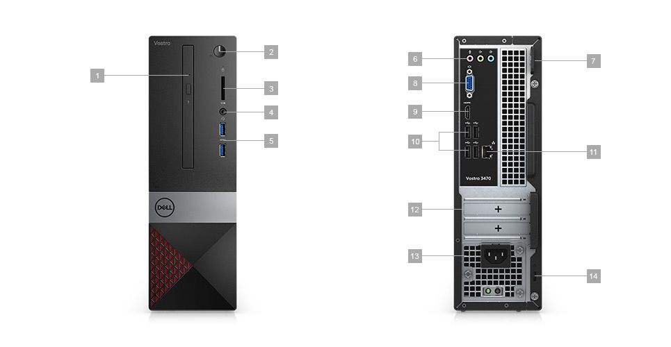 Máy tính để bàn Dell Vos 3470(70157884)i5-8400/4GB/1TB/DVDRW/KM