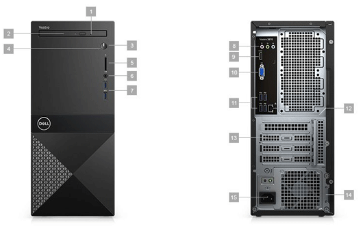 Máy tính để bàn Dell Vos 3670(70157885)i3-8100/4GB/1TB/DVDRW/K+M