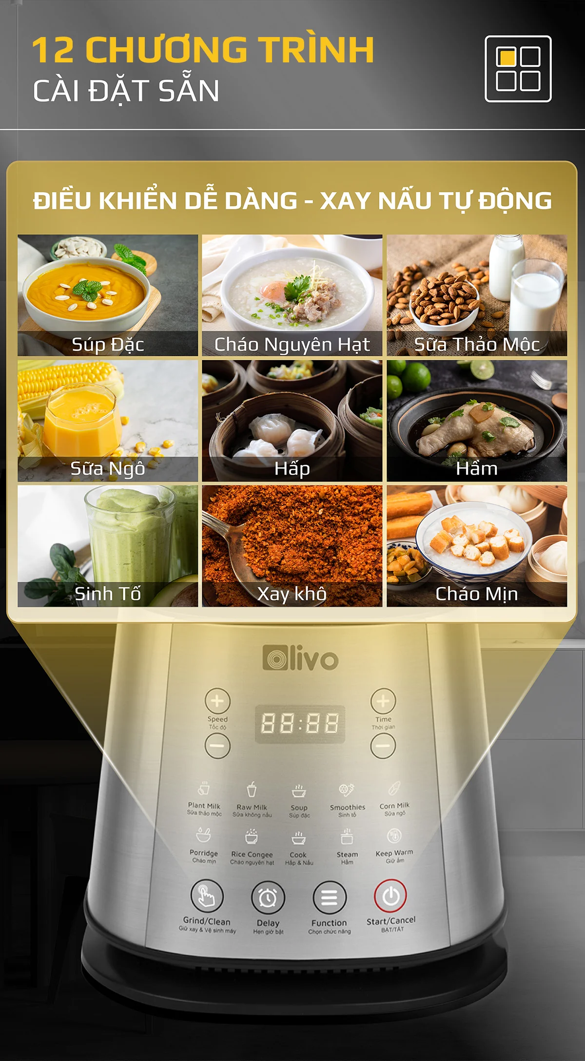 Máy xay nấu Olivo CB22 Pro