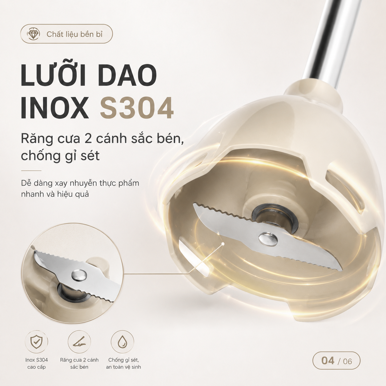Máy xay sinh tố cầm tay Roler RH-4110CRE