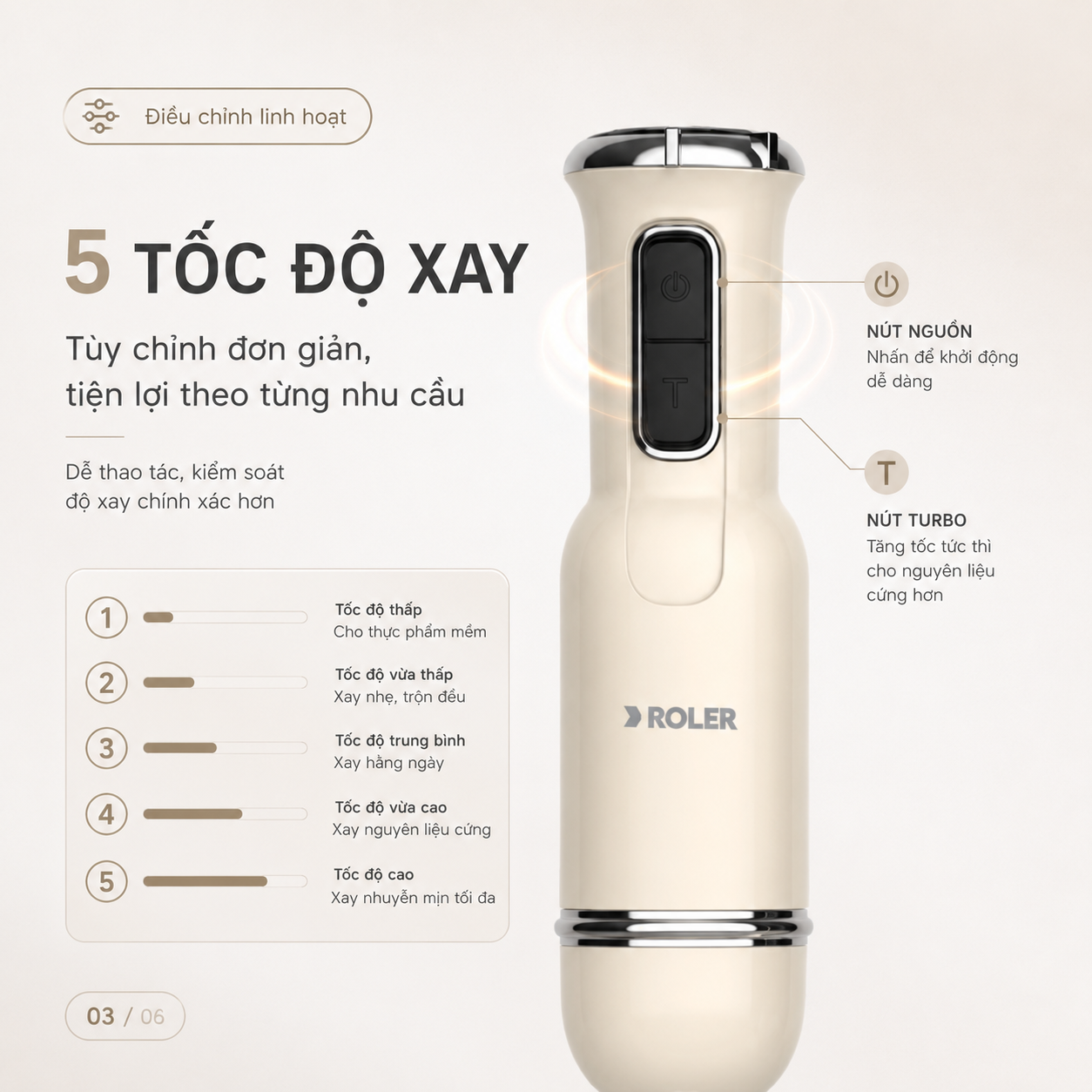 Máy xay sinh tố cầm tay Roler RH-4110CRE