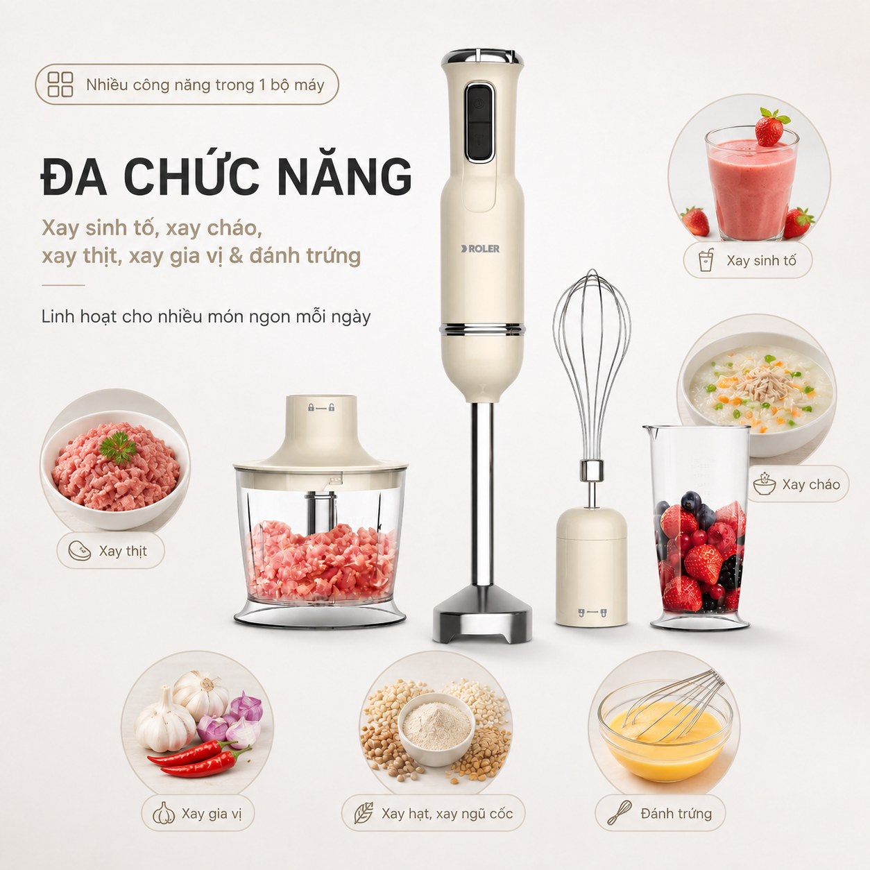 Máy xay sinh tố cầm tay Roler RH-4110CRE