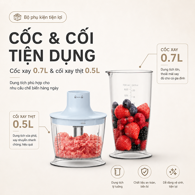 Máy xay sinh tố cầm tay Roler RH-4110PBE