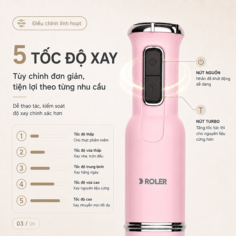 Máy xay sinh tố cầm tay Roler RH-4110PKE