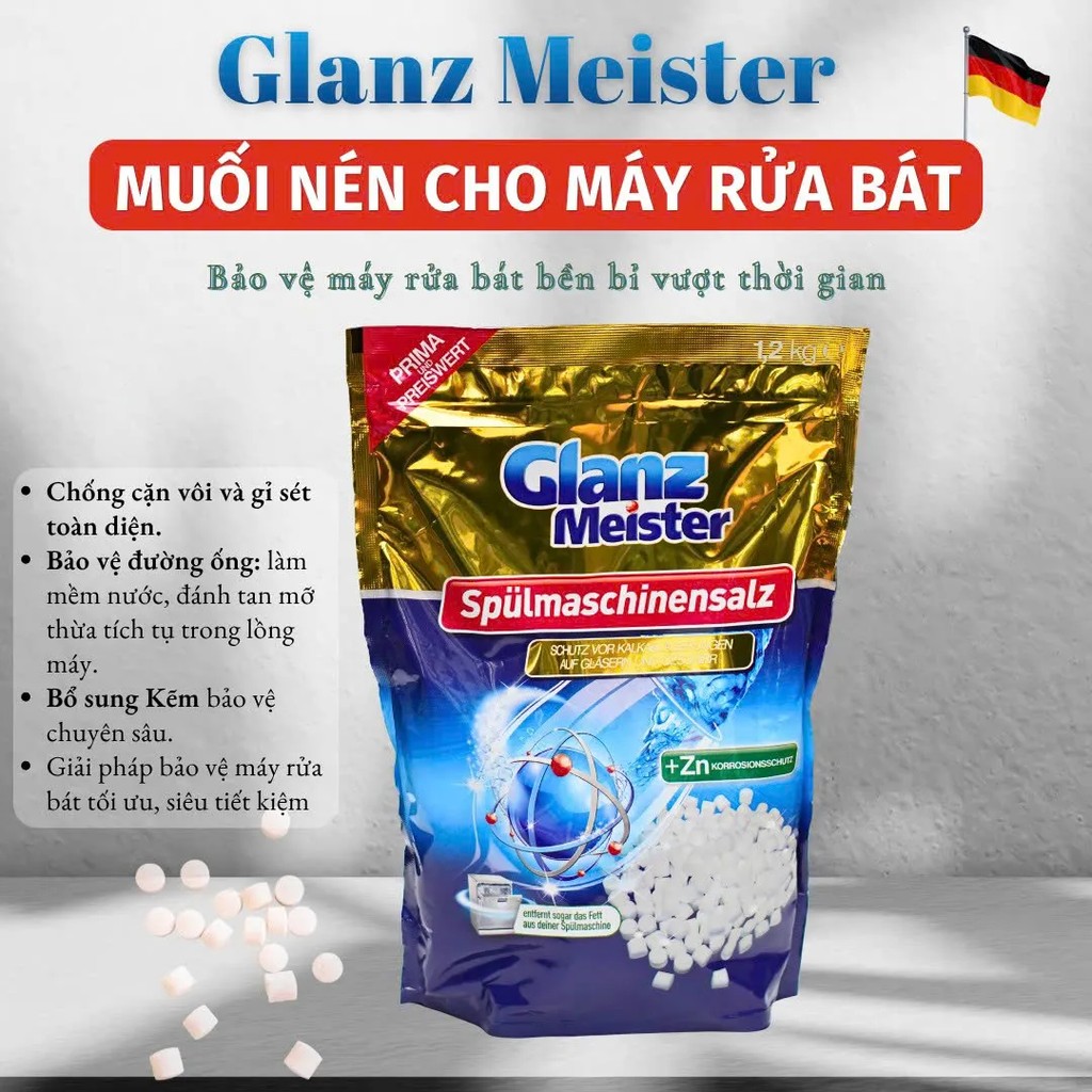 Muối làm mềm Glanz Meister túi 1,2kg