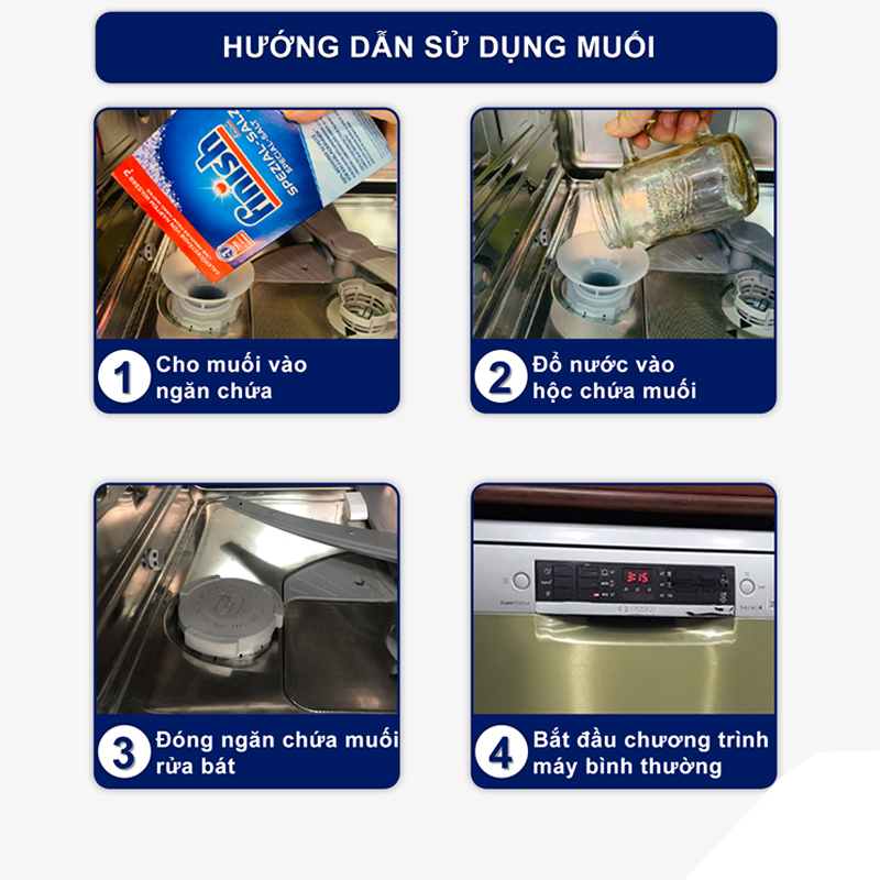 Muối làm mềm nước dùng cho máy rửa bát Finish 1,2kg