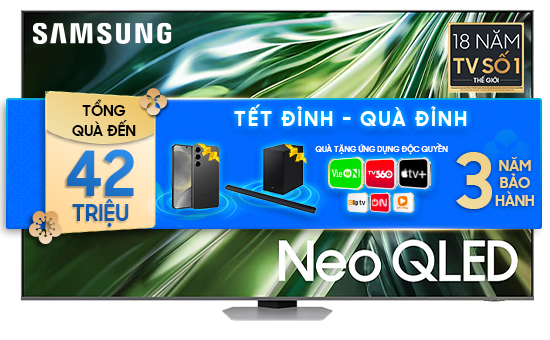 NEO QLED Mini LED Tivi 4K Samsung 98 inch 98QN90D Smart AI TV