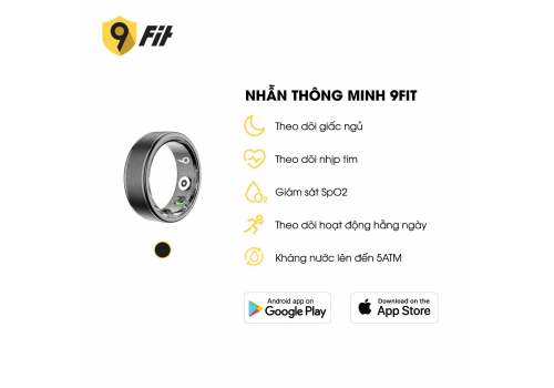 Nhẫn 9FIT Smart Ring - size 7 - 9SRG001BK07