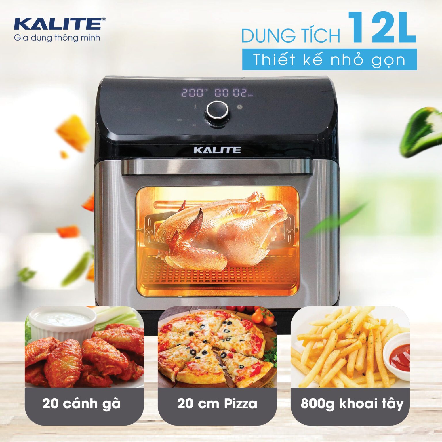 Nồi Chiên Không Dầu Kalite 12L KL-1200