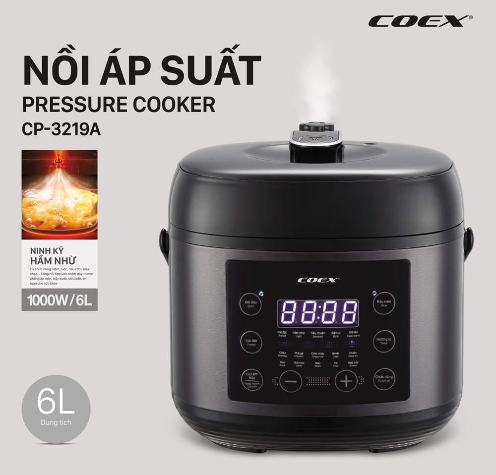 Nồi áp suất đa năng 6L Coex CP-3219A