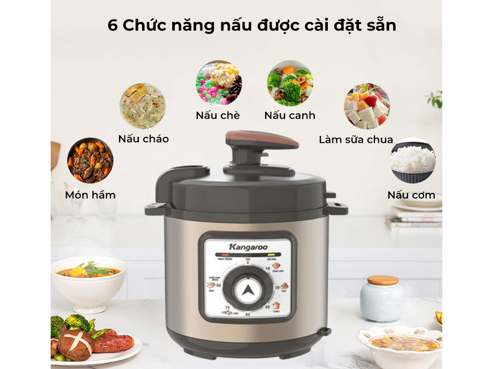 Nồi áp suất điện tử 6L Kangaroo KG6PC1
