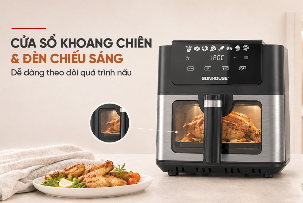 Nồi chiên không dầu 6.5L Sunhouse SHD4084