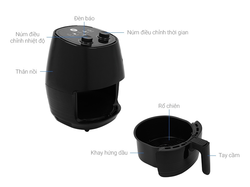 Nồi chiên không dầu 3L Mishio MK-155Đ