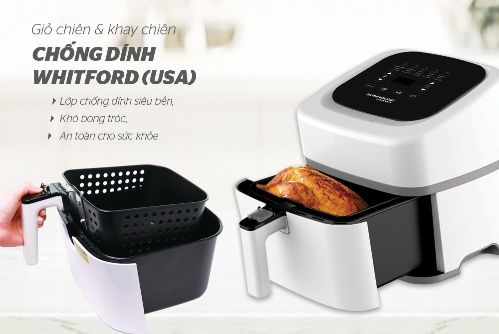 Nồi chiên không dầu 4.5L Sunhouse Mama SHD4086W