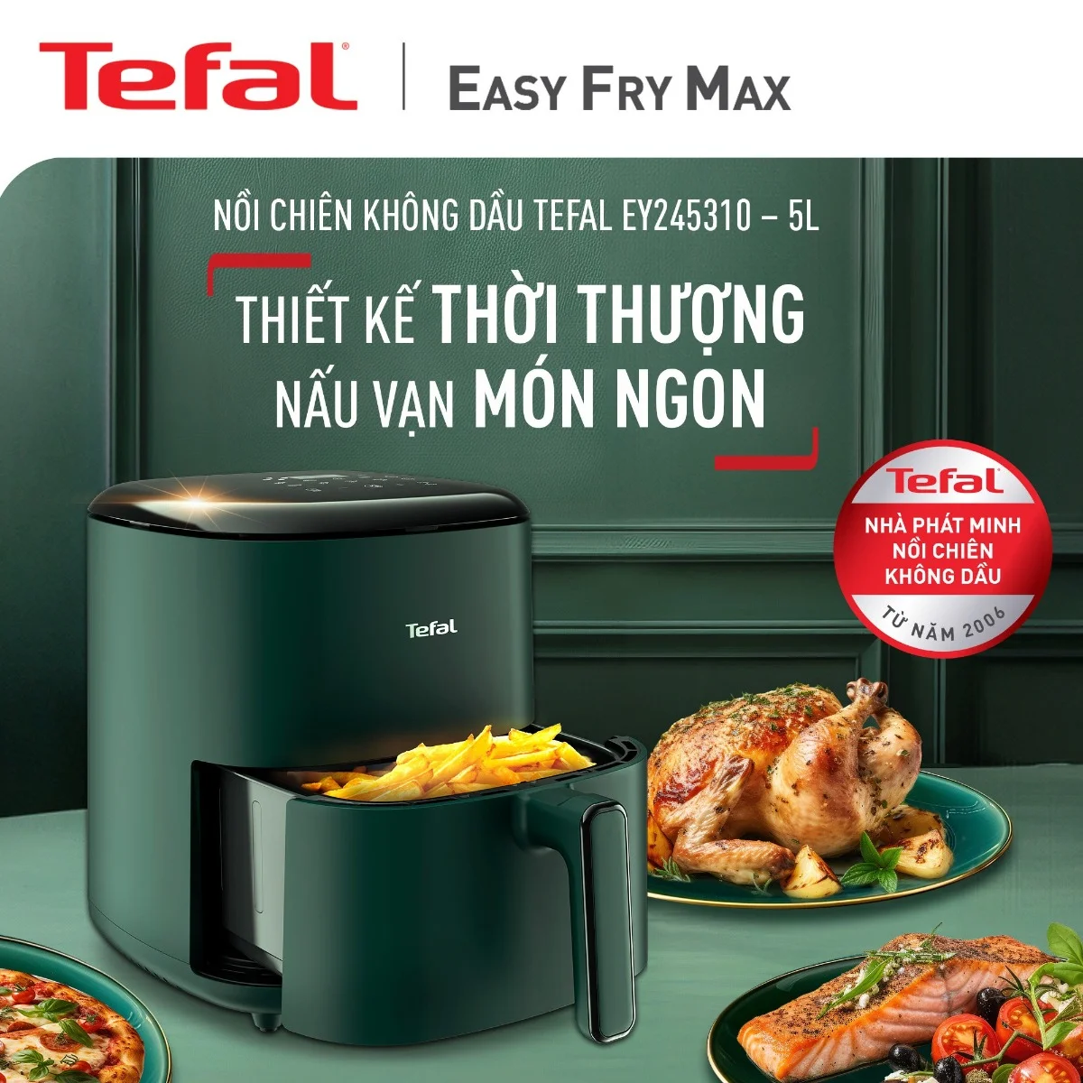 Nồi chiên không dầu 5L Tefal Easy Max EY245310