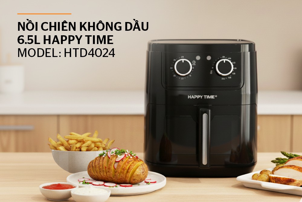 Nồi chiên không dầu 6.5L Happy Time HTD4024