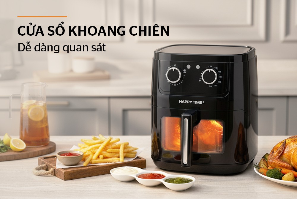 Nồi chiên không dầu 6.5L Happy Time HTD4024