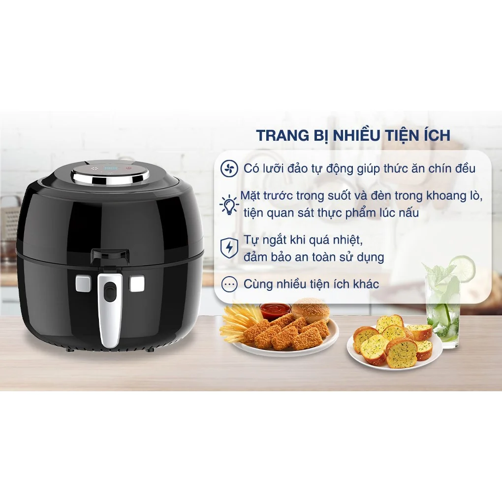 Nồi chiên không dầu 6,5L Kangaroo KG65AF