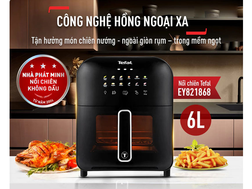 Nồi chiên không dầu 6L Tefal Window EY821868