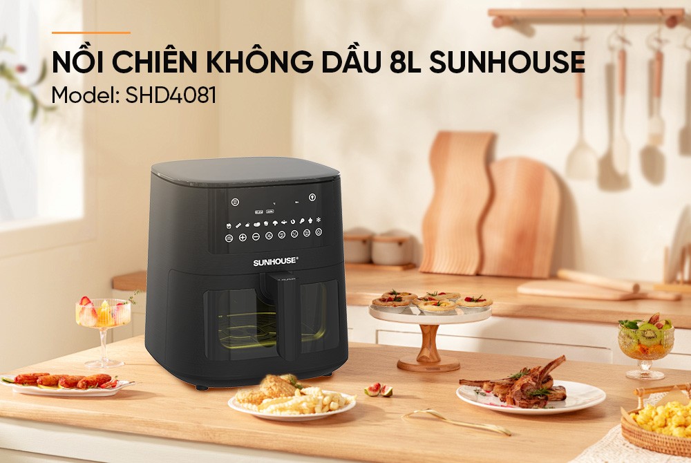 Nồi chiên không dầu 8L Sunhouse SHD4081