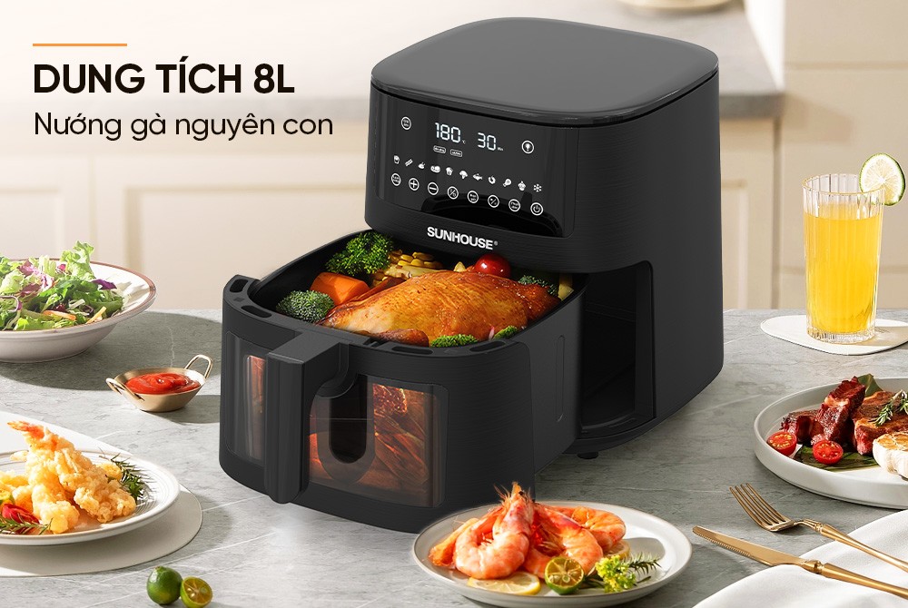 Nồi chiên không dầu 8L Sunhouse SHD4081