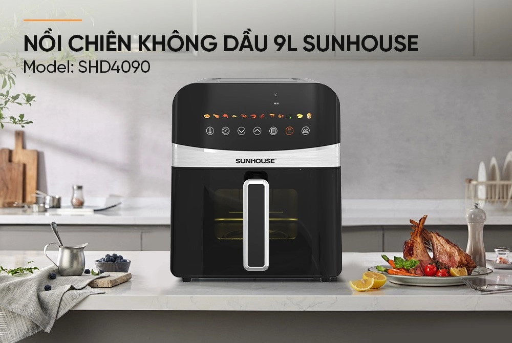 Nồi chiên không dầu điện tử 9L Sunhouse SHD4090