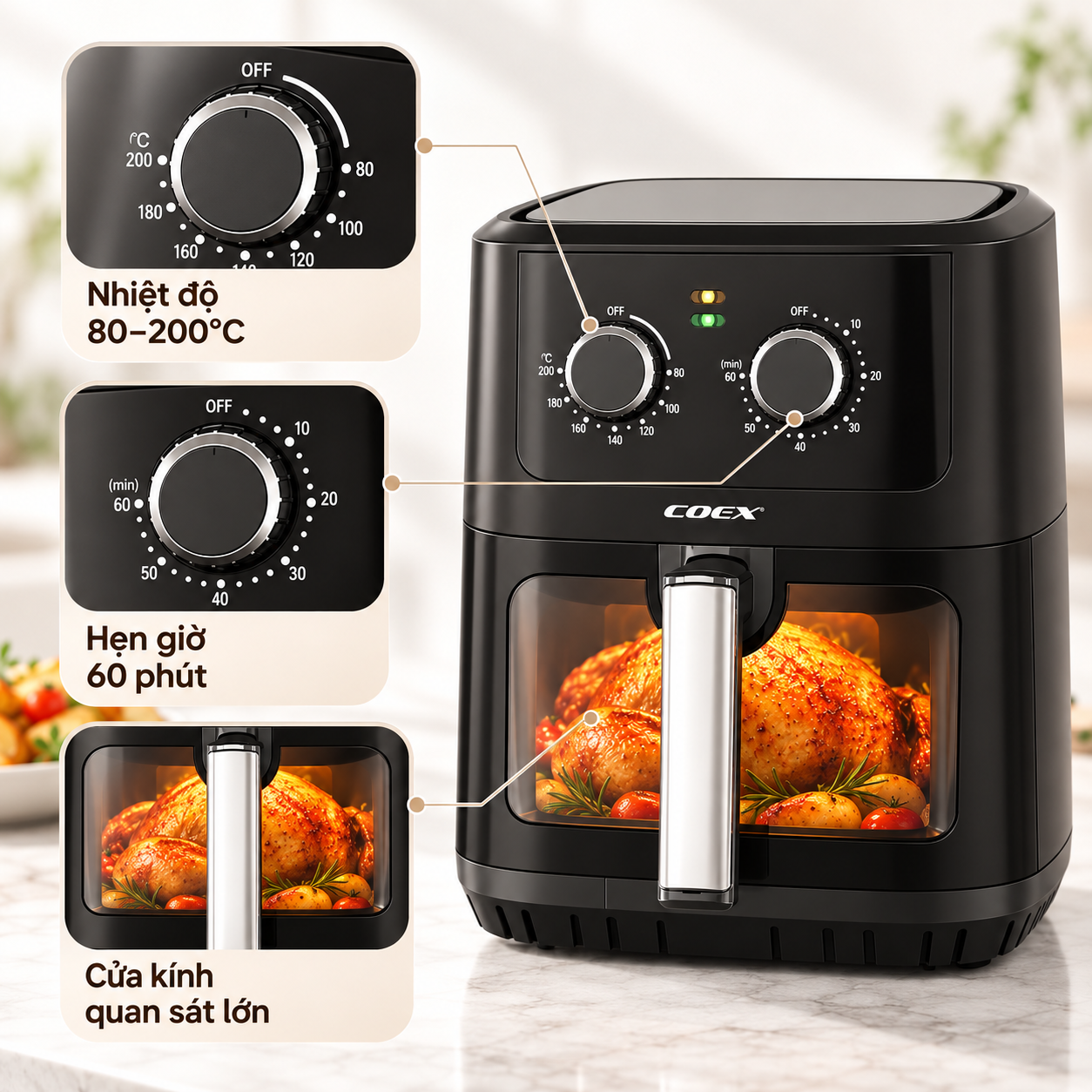 Nồi chiên không dầu Coex 6.5 lít AFC-3230