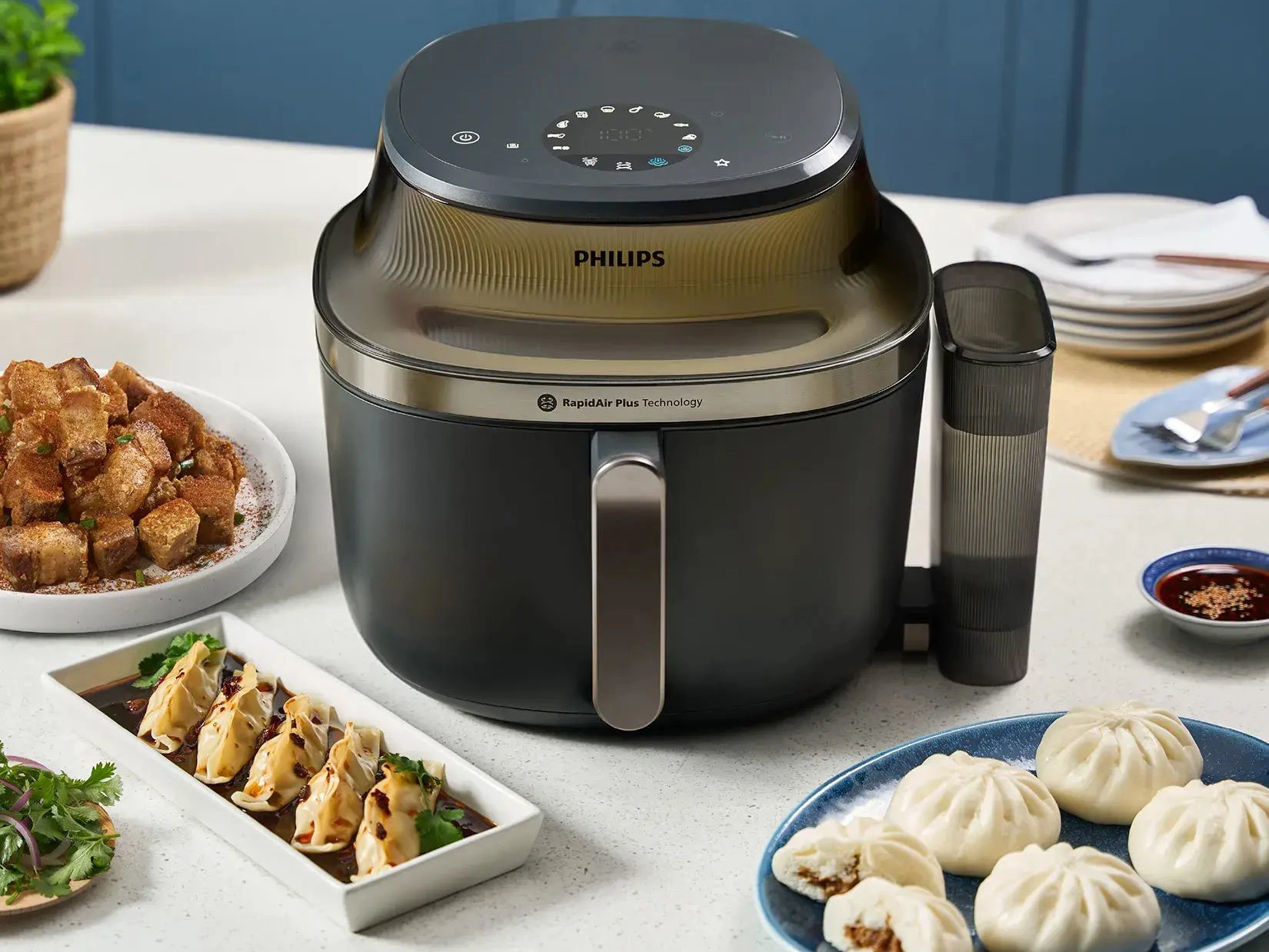 Nồi chiên không dầu hơi nước 7,2L Philips NA543/00