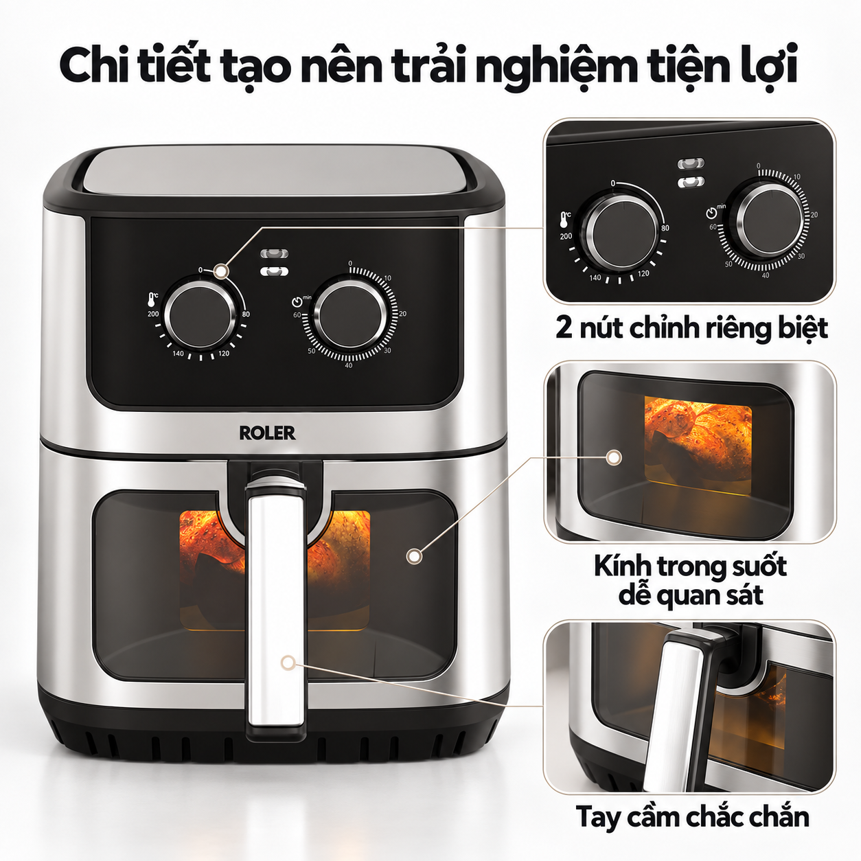 Nồi chiên không dầu Roler 6.5 lít RA-3131