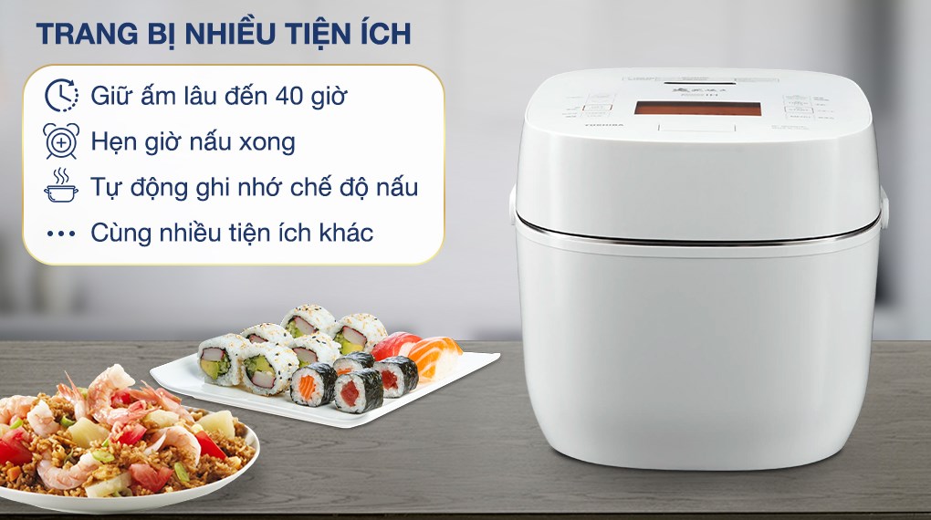 Nồi cơm áp suất điện tử 1,8L Toshiba RC-18VXWVN(W)