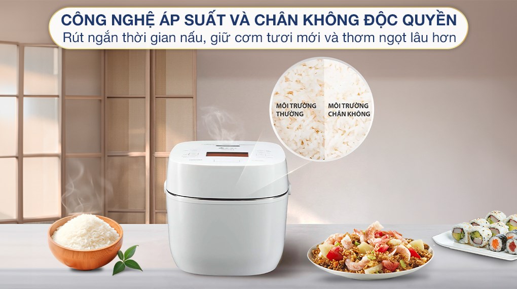 Nồi cơm áp suất điện tử 1,8L Toshiba RC-18VXWVN(W)