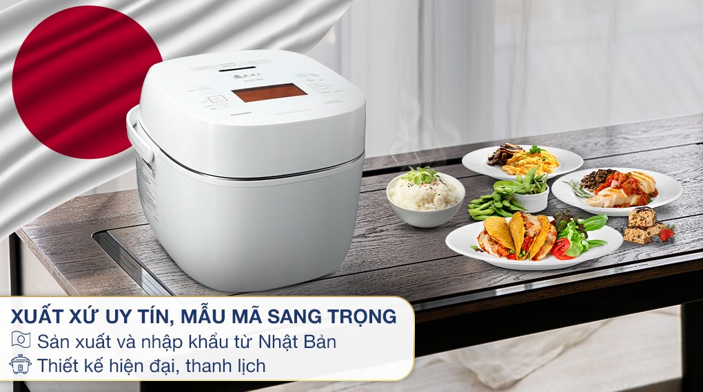 Nồi cơm áp suất điện tử 1,8L Toshiba RC-18VXWVN(W)