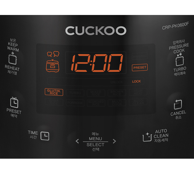 Nồi cơm áp suất điện tử 1.08L Cuckoo CRP-PK0600F-Korean