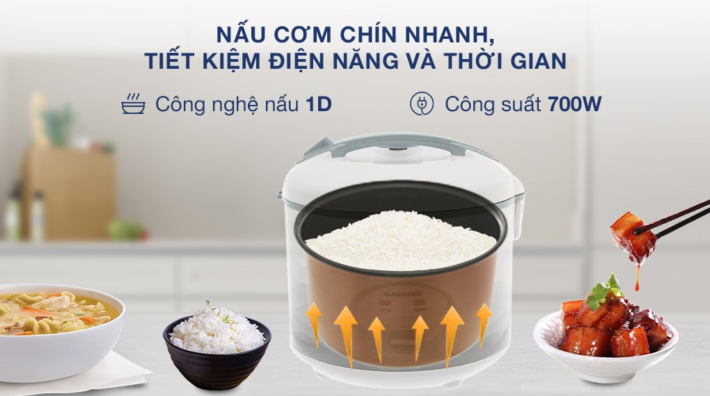 Nồi cơm điện 1,8L Sunhouse SHD8602