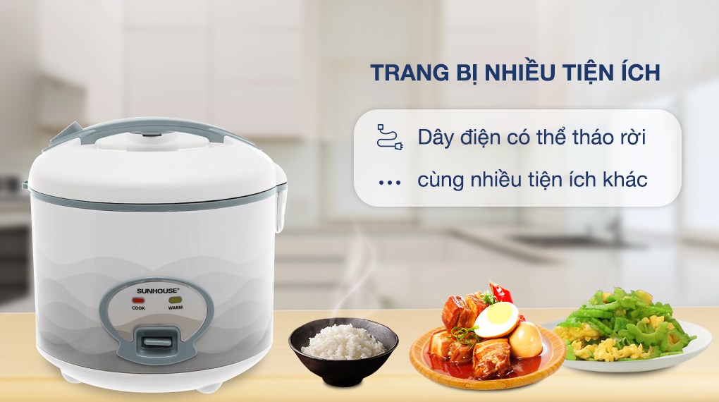 Nồi cơm điện 1,8L Sunhouse SHD8602