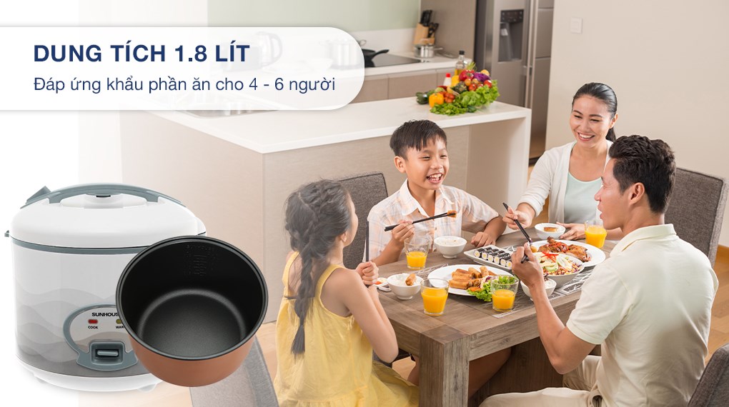 Nồi cơm điện 1,8L Sunhouse SHD8602