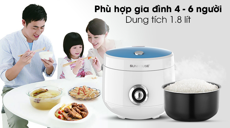 Nồi cơm điện 1.8L Sunhouse SHD8658/SHD8606