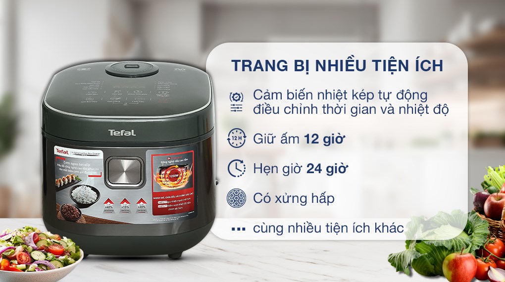 Nồi cơm điện cao tần 1,8L Tefal RK818A68