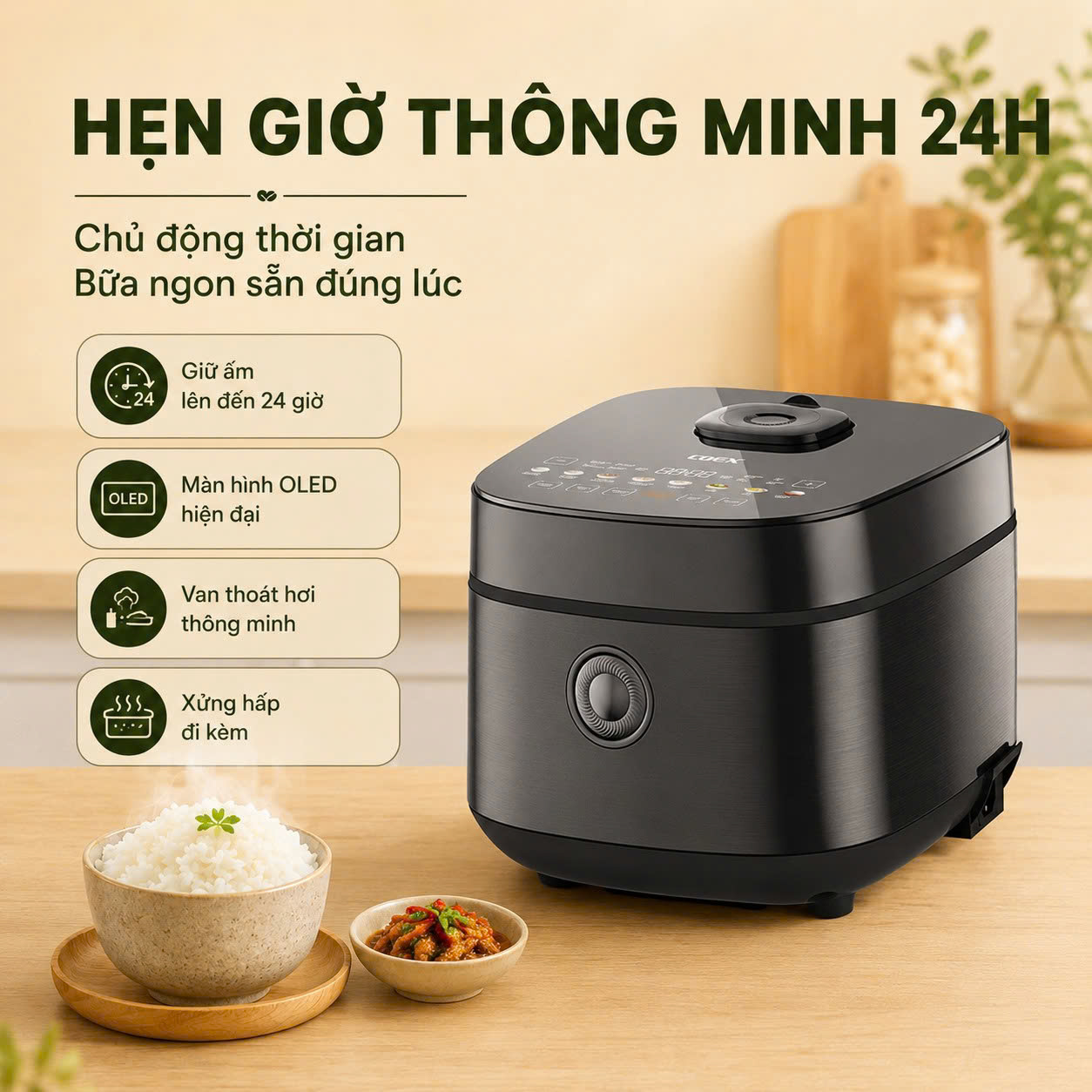 Nồi cơm điện cao tần Coex 1.5 lít CR-3480IHS lòng nồi inox 304
