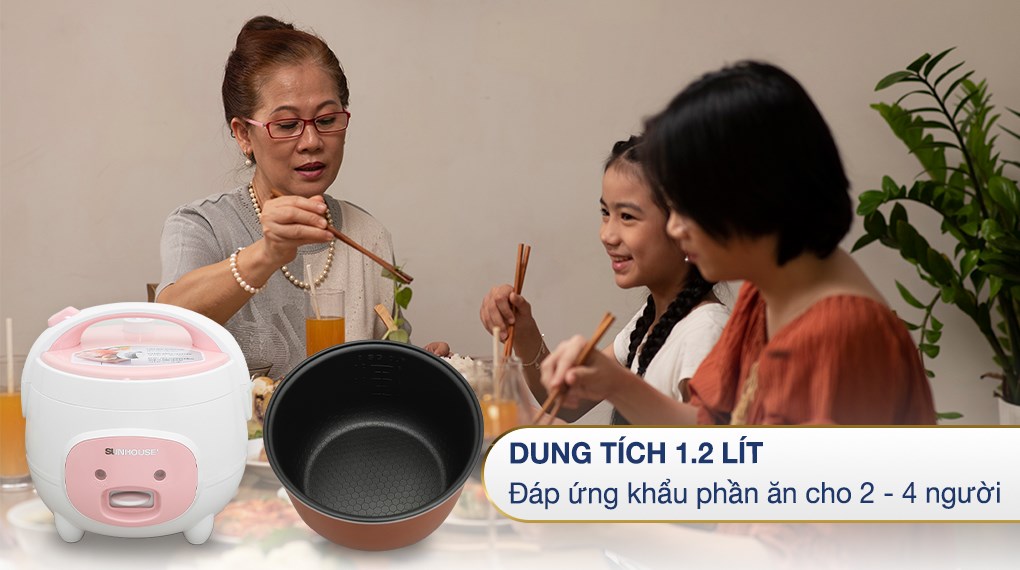 Nồi cơm điện cơ 1,2L Sunhouse SHD8217W