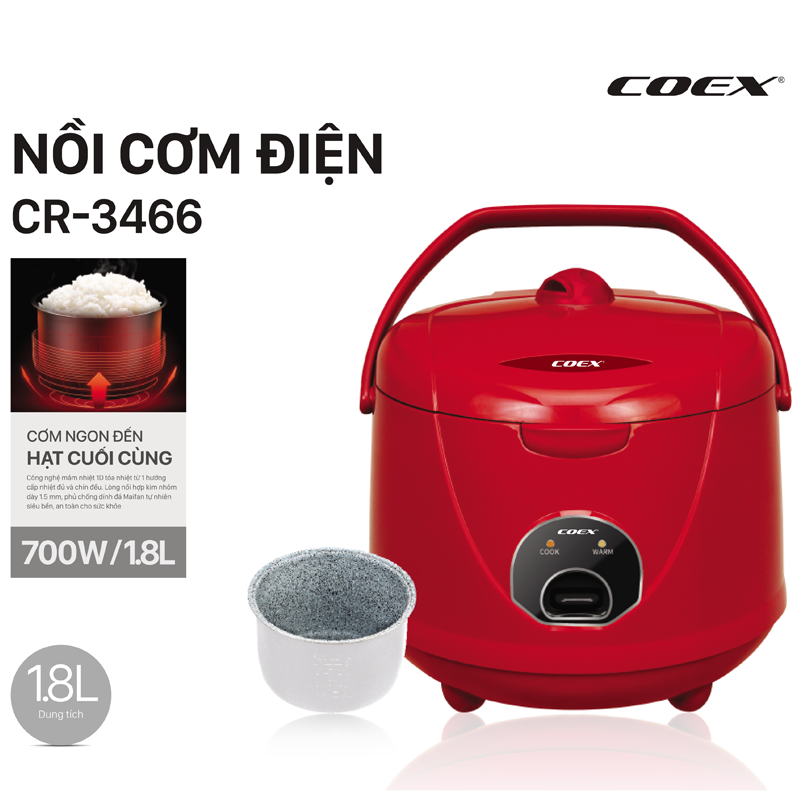 Nồi cơm điện cơ 1.8 lít Coex CR-3466