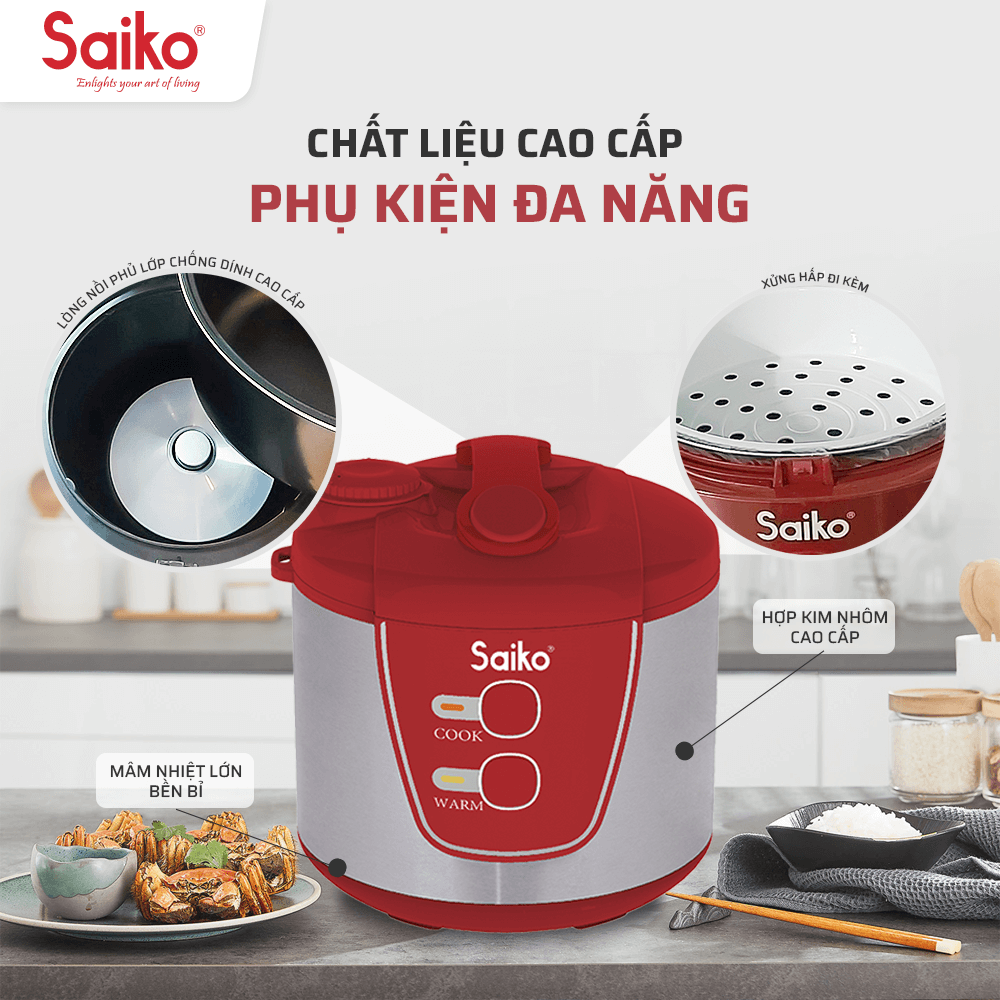 Nồi cơm điện cơ 1.8L Saiko RC-1819